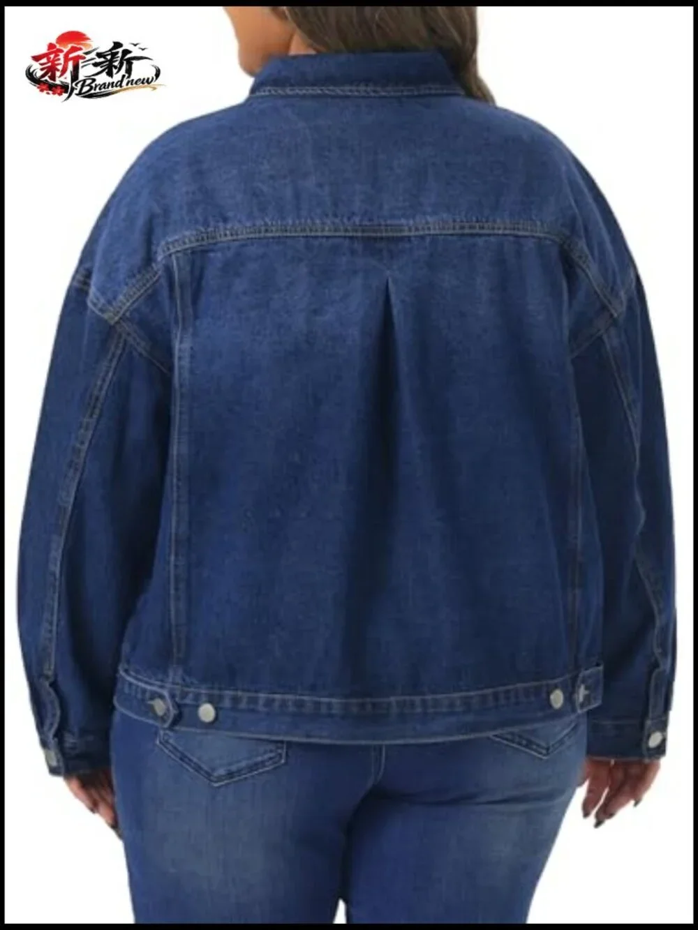 Plus Size Denim Jacket Long Sleeve Button Front Western